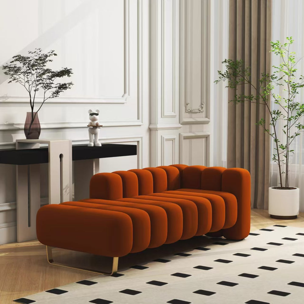 Accessible luxury italian velvet fabric backrest bed end stool modern bedroom chaise lounge sofa creative shoe changing stool