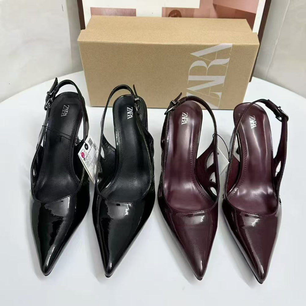 Za2025 spring collection stiletto peep-toe ankle strap pointed-toe high heel cutout sandals - versatile everyday wear women's sandals