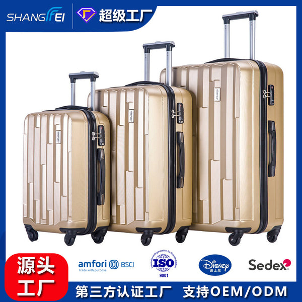 Customized three-piece trolley case, personalized 20-inch portable universal wheel suitcase, leisure boarding travel bag manufacturer