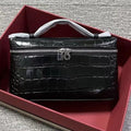 Lp19 genuine leather lunch box bag new arrival gigi same style kelly bag pebbled cowhide satchel bag simple shoulder bag for women
