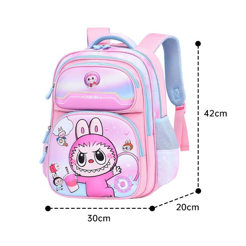 Labubu children's schoolbag new girls primary school students 2345th grade cartoon animation burden reduction ridge backpack