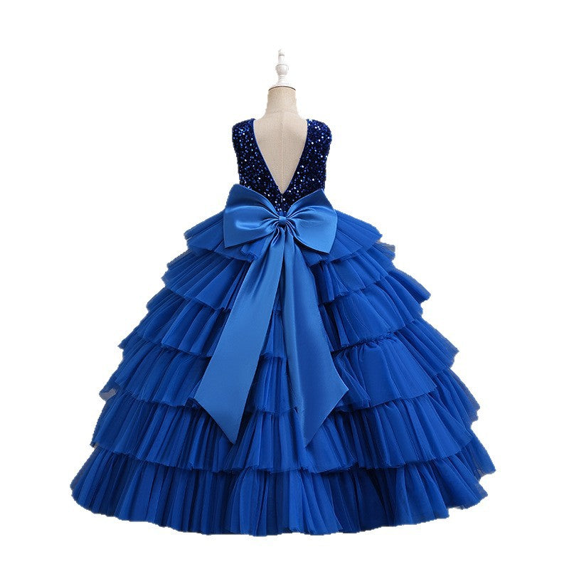 Ready-to-ship, hot-selling girls' dresses! new cross-border styles, european and american chic, tiered cake dresses for kids. high-end, european and american inspired