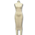 fashionins style  summer new women's suspenders fashion silm pure color slit dress dress for women