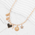 European and american cross-border women's heart necklace - trendy star & cross pendant - fashionable & versatile vacation style necklace