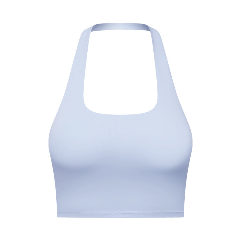 European and american new sexy halter strapless sports bra with beautiful back design - women's fashion ruched sports bra dt146