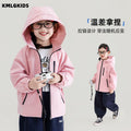 Factory wholesale korean style girls' outdoor multi-color windbreaker autumn new children's clothing small and medium kids hooded jacket