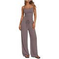 European and american cross-border  foreign trade y2 women's  casual set - solid color camisole and wide-leg pants 2-piece outfit