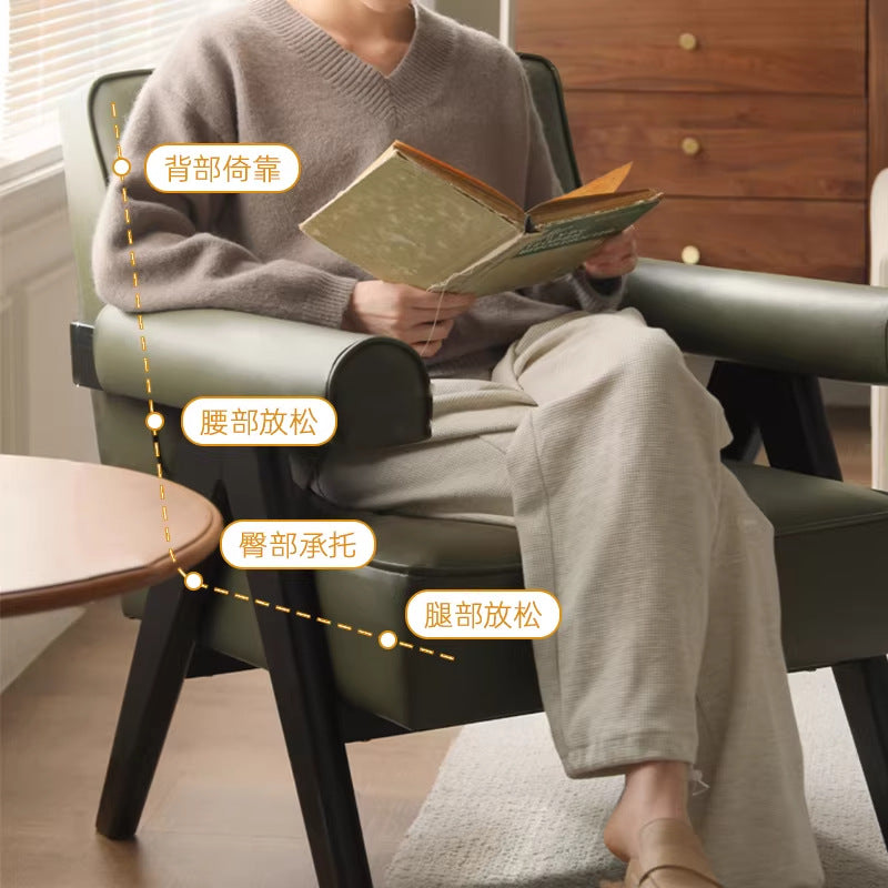 Solid wood ash fabric single sofa casual armchair balcony accessible luxury creative lounge chair tofu block sofa