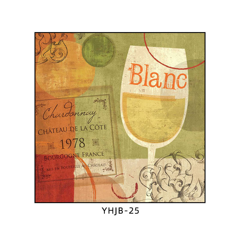 American bar decorative painting retro industrial style creative KTV box red wine glass hanging painting nostalgic wine mural