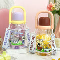 Summer new arrival: cute cartoon plastic water bottle for girls - stylish, portable, and perfect for students on the go!