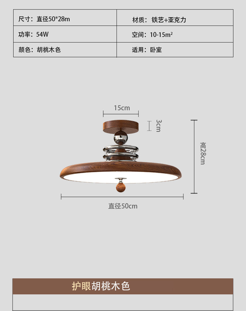 Vintage medieval style bedroom ceiling light French cream style walnut color egg tart study light restaurant bar light