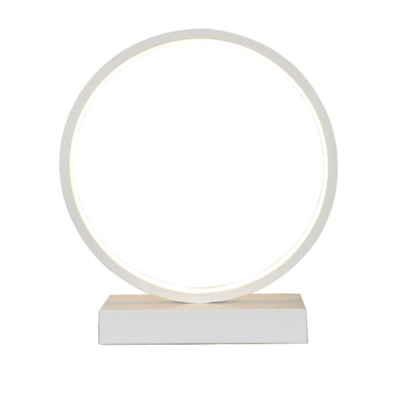 Creative modern minimalist black and white round table lamp - bedroom bedside lamp, living room, study, remote control desk lamp
