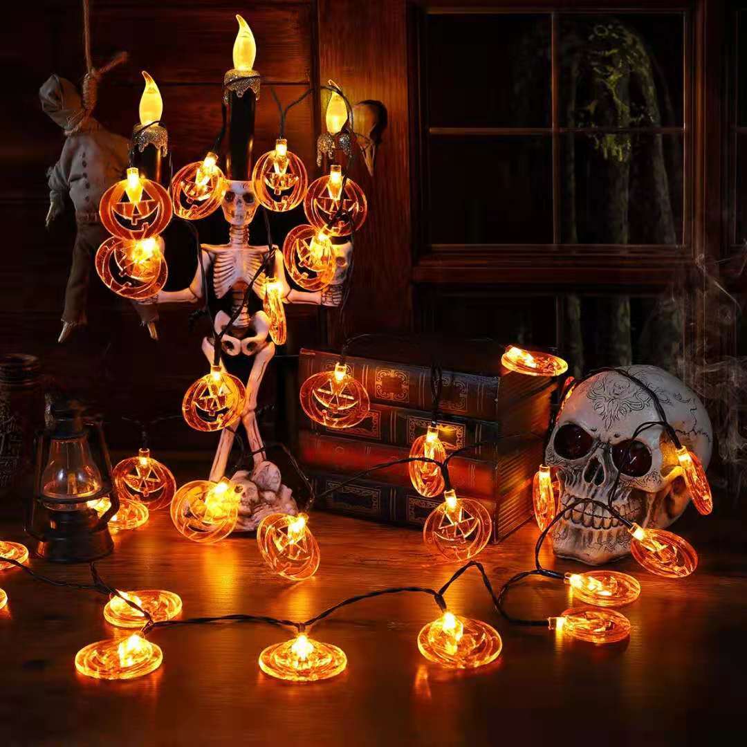 New Halloween light string skull ghost horror decorative lights ghost festival atmosphere small lights battery box pumpkin lights