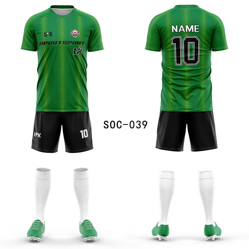 2025 new football jersey set men's football jersey team game jersey short-sleeved sports training jersey customization