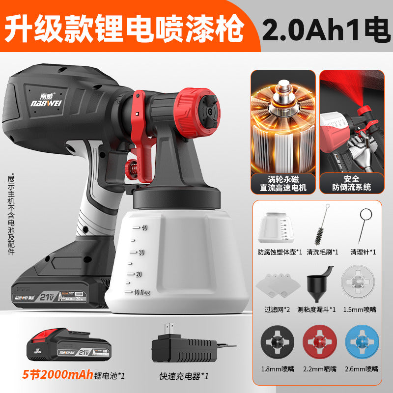 Nanwei electric paint gun paint latex paint spray gun sprayer for home lithium electric paint machine atomization disinfection watering can