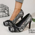 plus size back hollow flatsbows red bottom flatsnew arrivallace mesh square toe thin heel high heels