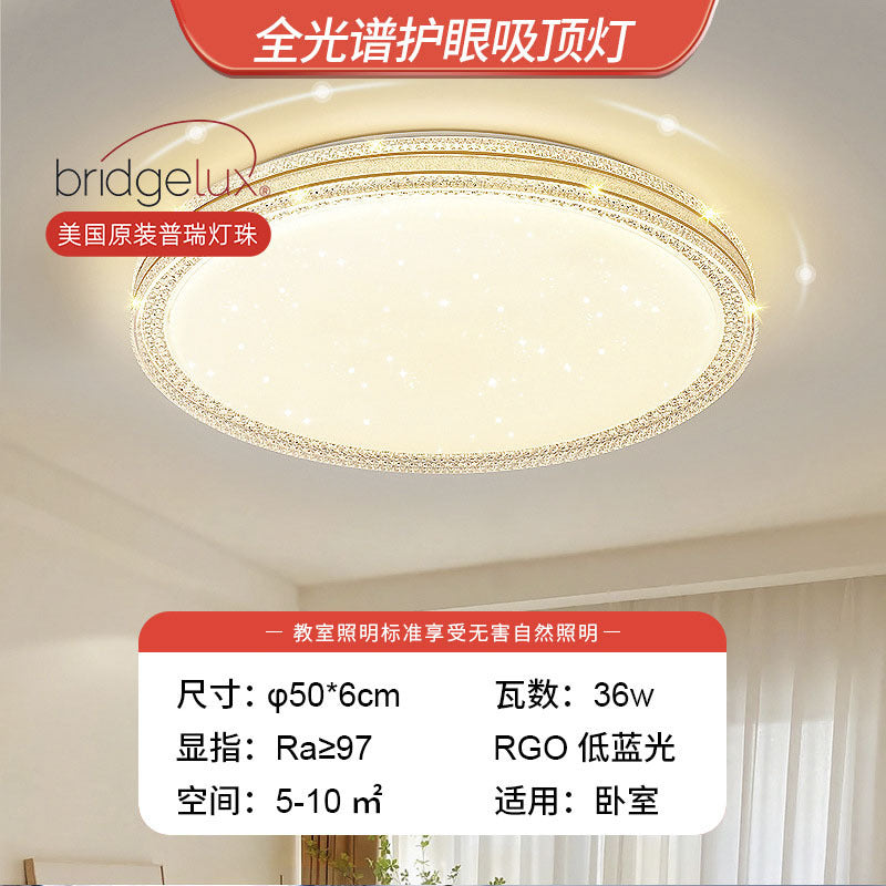2025 New Lighting Bedroom Living Room Light Modern Simple Atmosphere Full Spectrum Eye Protection Ceiling Light Whole House Package