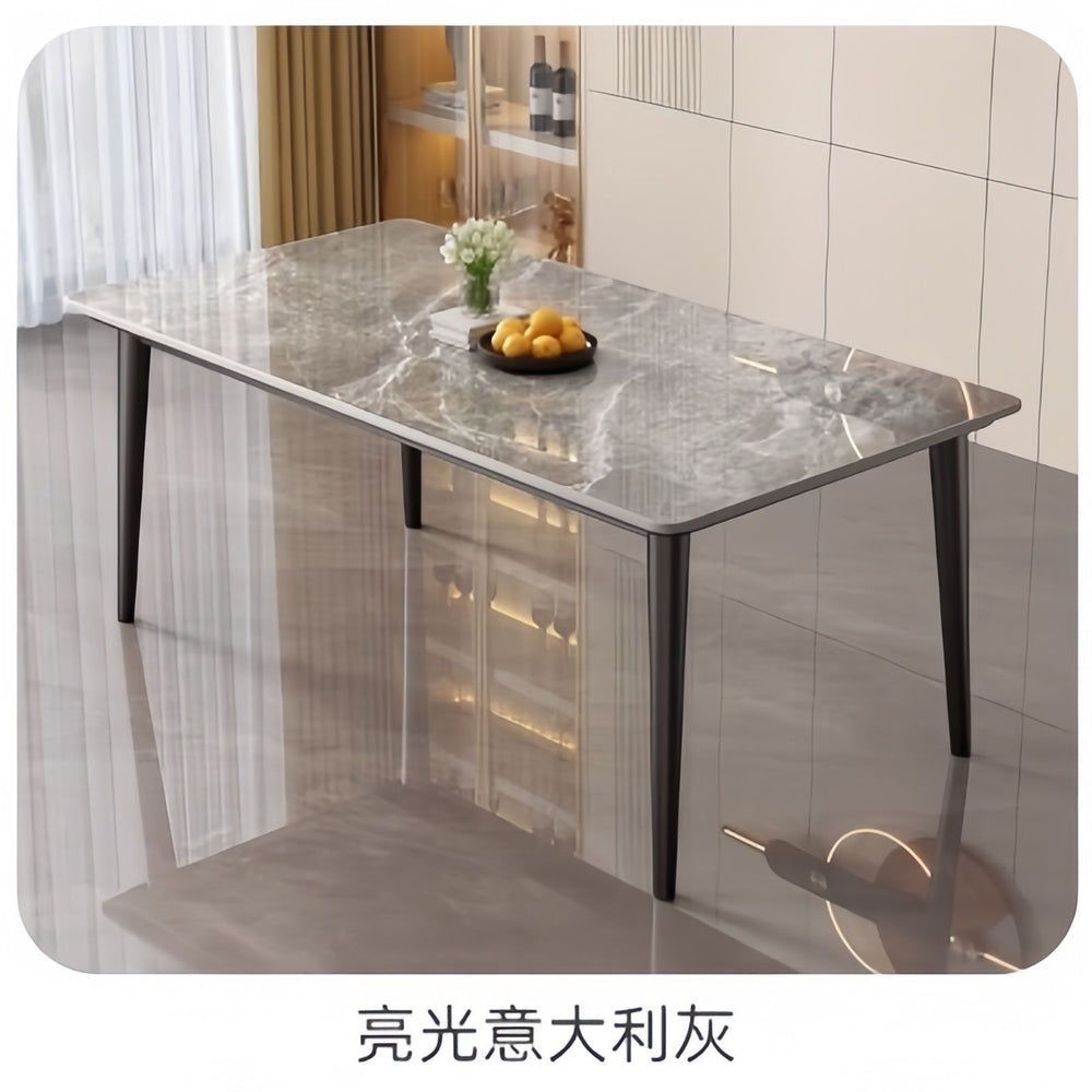 Slate dining table - modern minimalist luxury design for small spaces - rectangular dining table and chair set for home, living room