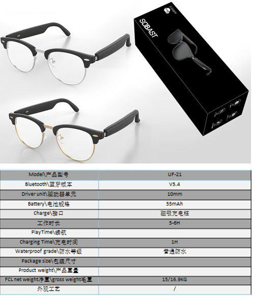 Wireless ai translation glasses: multifunctional, cutting-edge tech for calls, music, and smart features. real-time simultaneous interpretation in 144 languages