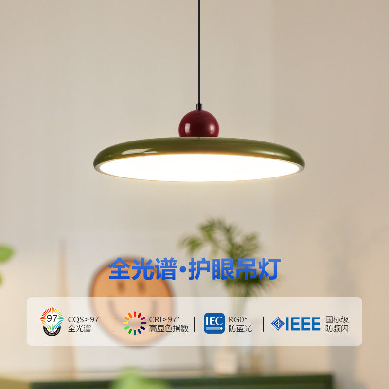 Full spectrum restaurant chandelier Nordic new creative retro flying saucer dining table bar eye protection light minimalist dining room lighting