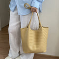 2026 spring new woven texture bag women's minimalist versatile underarm bag large capacity commuter tote shoulder bag