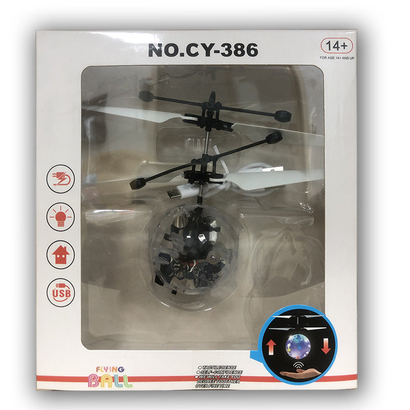 popular sensor suspended flying ball remote control crystal ball colorful light resistant sensor flying toy wholesale