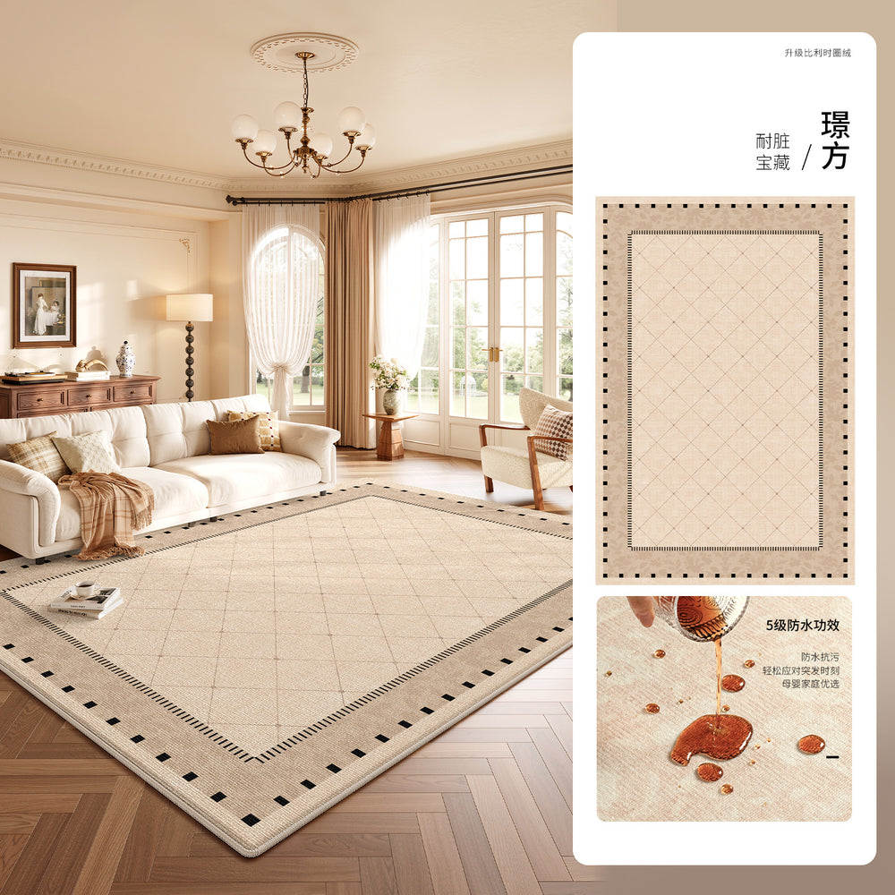 Carpet living room 2026 new retro medieval style no-wash, wipeable, waterproof and anti-fouling, maintenance-free bedroom coffee table floor mat