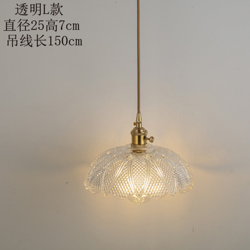 Bedside chandelier Nordic creative retro glass chandelier simple personality fashion bar restaurant bar lighting