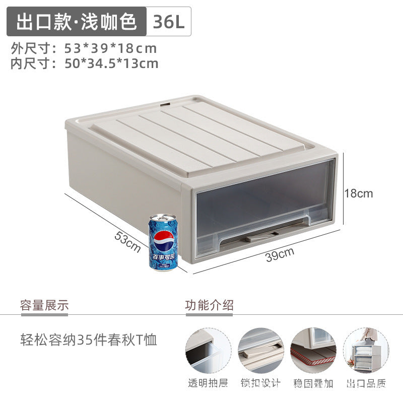 Younai transparent storage cabinet plastic finishing box wardrobe snack storage box clothes clothing drawer storage box