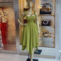 European and american cross-border women's fashion:  summer new sleeveless camisole top and asymmetrical midi skirt set
