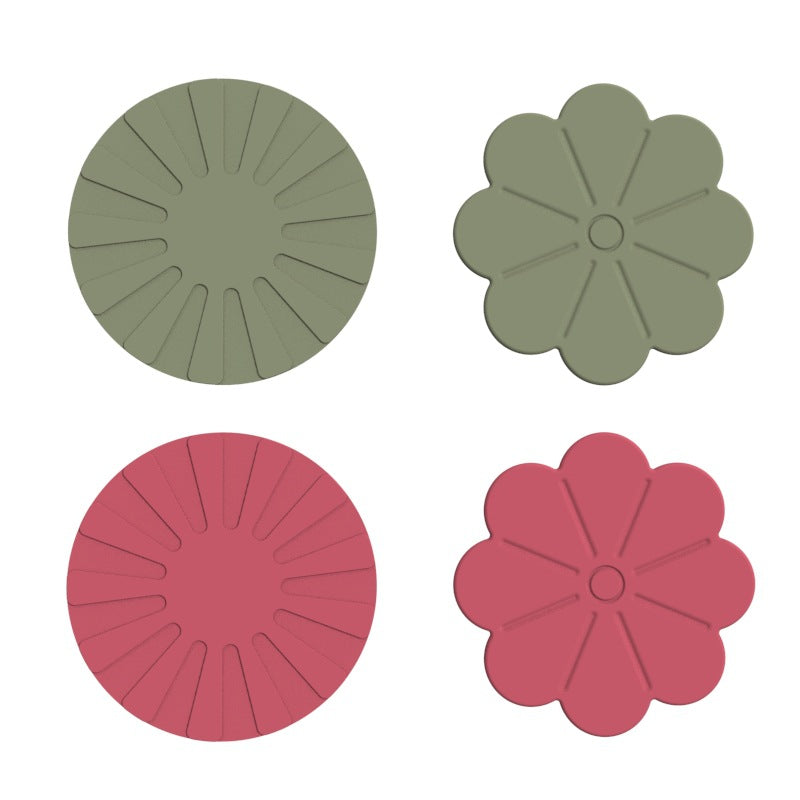 Cross-border new silicone thermal insulation mat round petal high temperature resistant dinner plate mat round creative gift silicone coaster anti-scalding