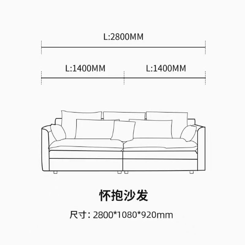 Casual cotton and linen sofa small apartment wabi-sabi style living room fully removable and washable linen cream style three-seater sofa