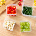Transparent four-compartment chopped green onion box with lid, kitchen double-layered compartment drain box, refrigerator refrigerated fresh food storage box