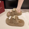 Home casual super popular kitten and small fish fur slippers women's casualnon-slip easy to wear fashioneasiest for match cotton slippers for women