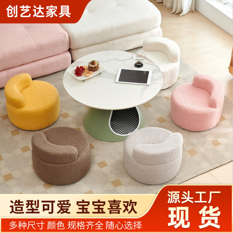 Cream style sofa stool for homecasual small chair living room back chair door shoe changing stool casualcashmere chair