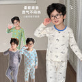 Kids type a autumn clothes and long trousers boys pure cottonintimatessuit girl lycra cotton home clothes pajamas pure cottoncomfortable