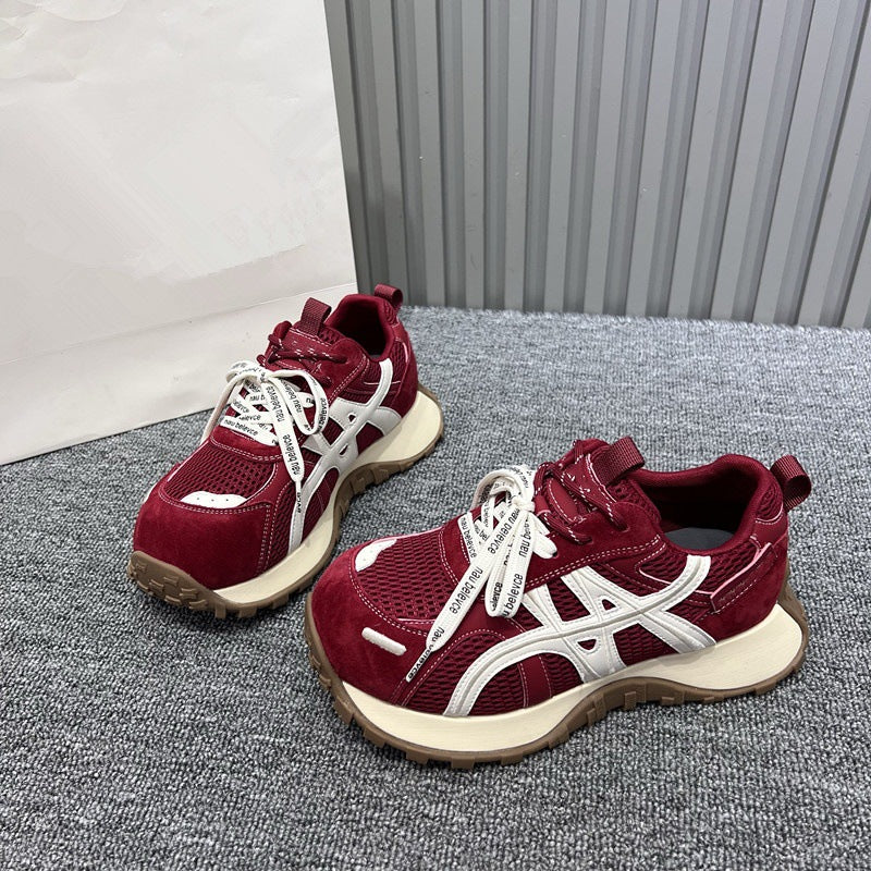 K-style insthick soleheight-increasing color matching german training shoes for women 2025 autumn winternew arrivaleasiest for match agan sports casual shoes