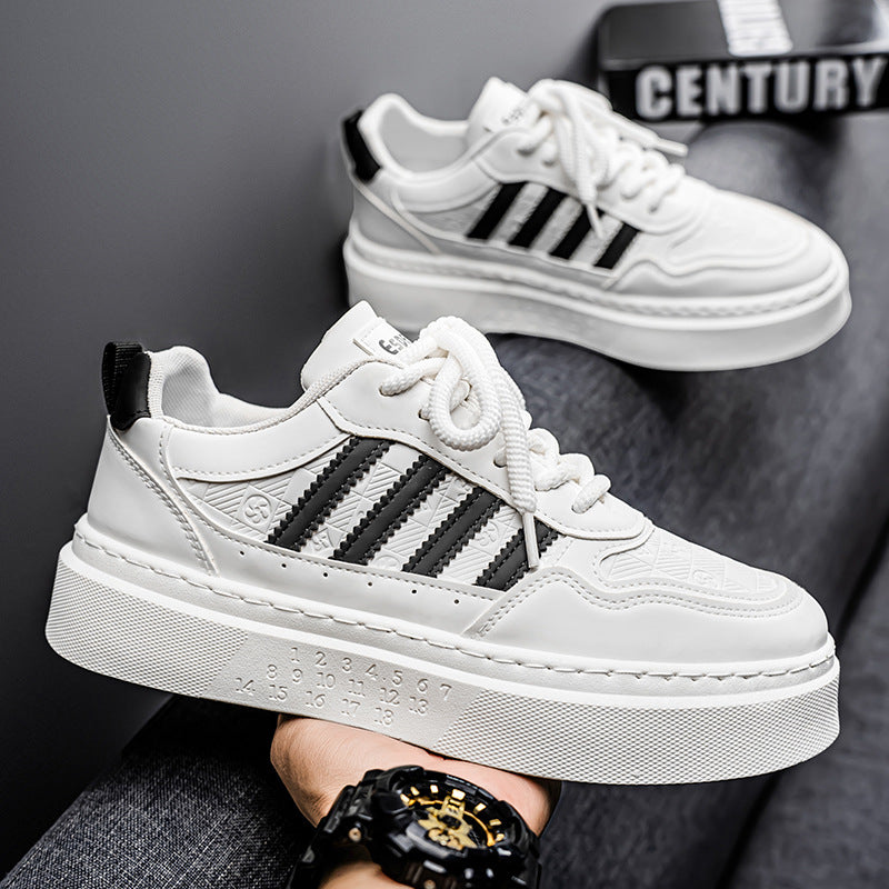 Men's shoes 2026 new spring breathable casual skate shoes versatile thick-soled sneakers men's athletic student white trendy shoes