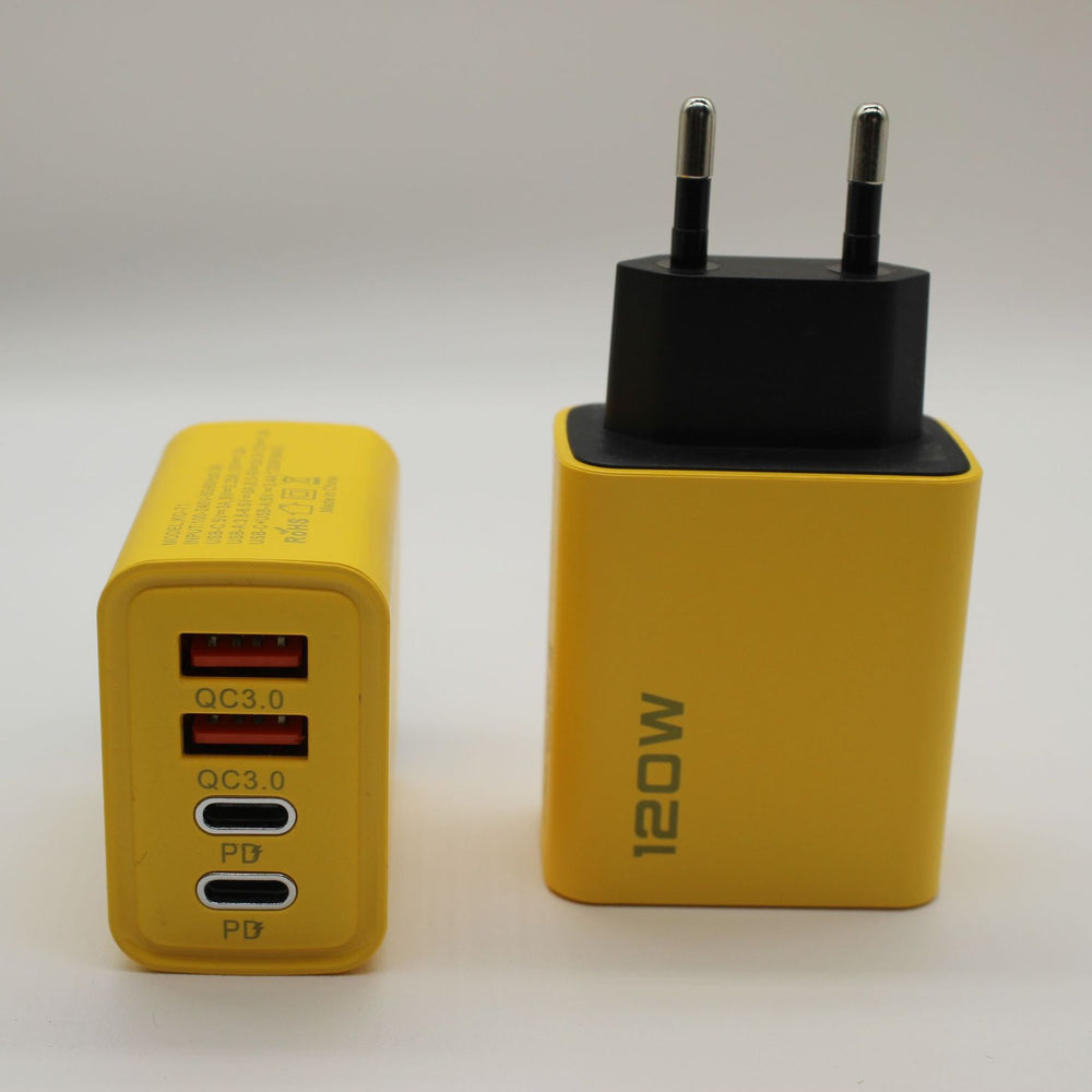 65w fast charging adapter with 2 pd ports + 4 usb ports, multi-port charger, compatible with huawei and apple fast charging, eu/us/uk plug options