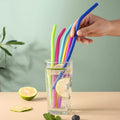 Silicone straw drinking tube silicone milk tea bent straw juice soft thin straw kids' food supplement silicone straw