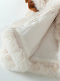 fall/winter cross-border fashion: european & american style girls' fuzzy vest + knitted top + pleated mini skirt three-piece set