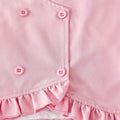 Girls' fashionable and elegant sweet ruffle design faux two-piece button-down shirt + matching skirt two-piece set