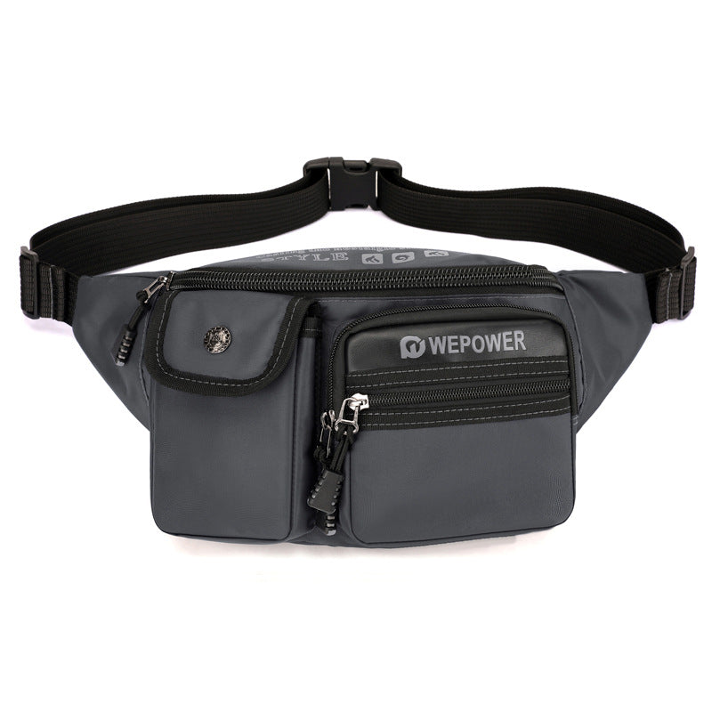WEPOWER New Men's Functional Wind Fanny Pack Simple and Lightweight Crossbody Shoulder Bag Multi-layer Outdoor Storage Breast Bag