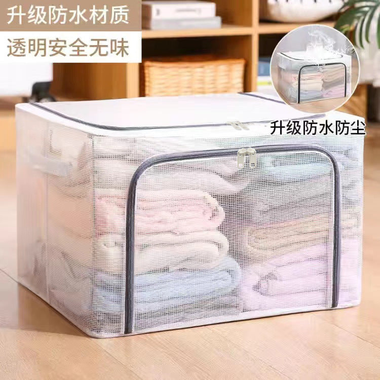 24L/66L/100L Clothes Storage Box Transparent Foldable