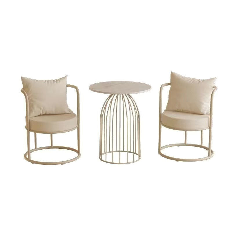 Cream style balcony table and chair three-piece set tea table and chair combination for home small apartmentaccessible luxury creative negotiation b&b table and chair