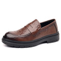 Genuine leather shoes men's shoes new arrival slip-on formal wear live cross-border hand-grab pattern breathable business casual slip-on leather shoes