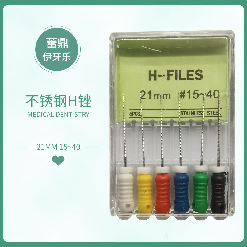 Dental H file K file Enlarged needle Root canal Stainless steel file Nickel titanium file R file One box of six boxed manometry needles Hand use