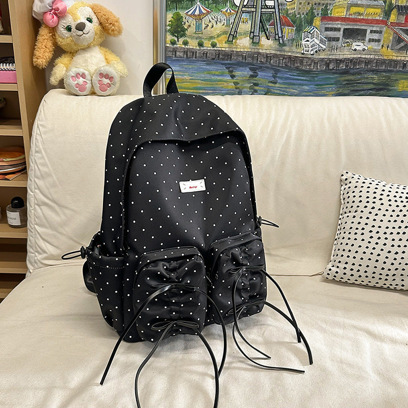 Factory direct backpacks: trendy japanese polka dot design, high-value travel gear, promotional gifts, and backpacks
