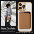 Golden shield cd pattern magnetic case + card holder compatible with iphone 16 phone case apple 15 pro max anti-drop protective cover - cross-border