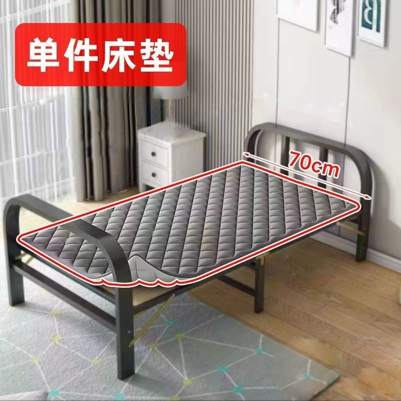 Steel and wood foldable bed single bedfor homeadult lunch break simple bed double bed 1.2m dormitory rental iron bed
